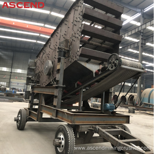 Mobile trailer stone diesel engine jaw crusher machine